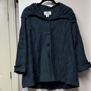 Deep Teal Top//Jacket, textured, from Madison Ave Emmelle,, sz L